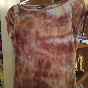 Wet Seal Rust Colored Tie Dye Top